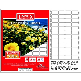 Tanex 17x25 bilgisayar etiketi tn-0016