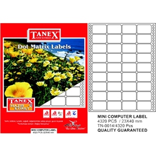 Tanex 23x40 bilgisayar etiketi tn-0014