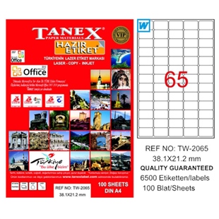 Tanex laser etiket 38.1x21.2 tw-2065