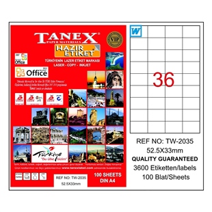 Tanex Laser Etiket 207x148 3mm Kenar Tw-A5
