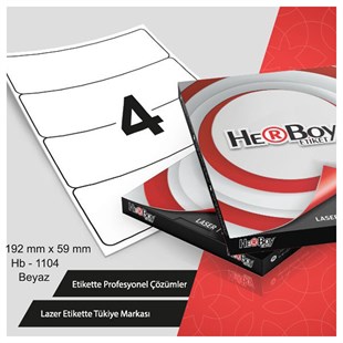 Herboy Laser Etiket 192mmx59mm Beyaz Hb-1104