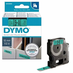 Dymo D1 Etiket 12x7 Yeşil/Siyah D-45019