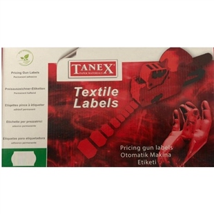 Tanex meto etiket 12x22 beyaz (1000 li)